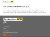tabakwerbung-nein.ch Webseite Vorschau
