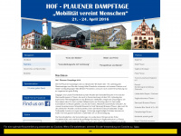 hof-plauener-dampftage.de Webseite Vorschau