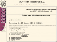 mgv1884-niederwald.de Webseite Vorschau