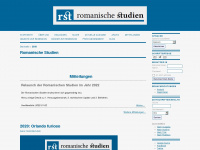 romanischestudien.de Webseite Vorschau