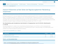 regulierungskammer-mv.de Webseite Vorschau