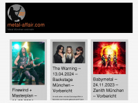 metal-affair.com Webseite Vorschau