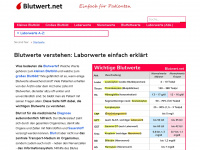 blutwert.net Webseite Vorschau