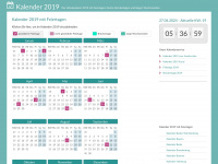 kalender-2019.net Webseite Vorschau