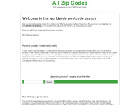 all-zipcodes.com Webseite Vorschau