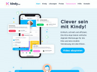 kindy.app Webseite Vorschau