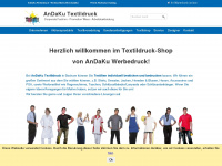 andaku-textildruck.de Webseite Vorschau