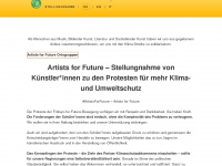 artistsforfuture.org Webseite Vorschau